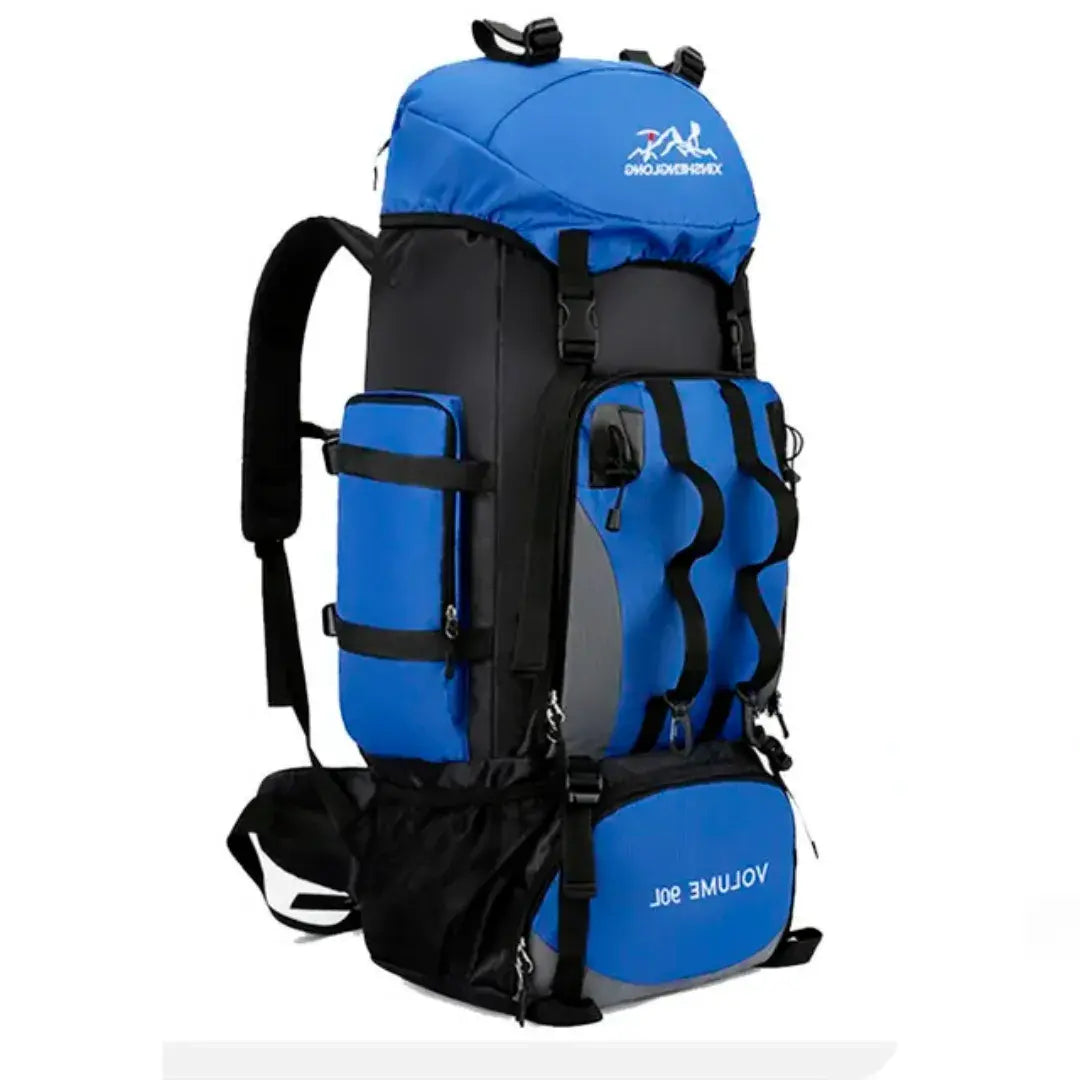 mochila camping escalada impermeavel  azul