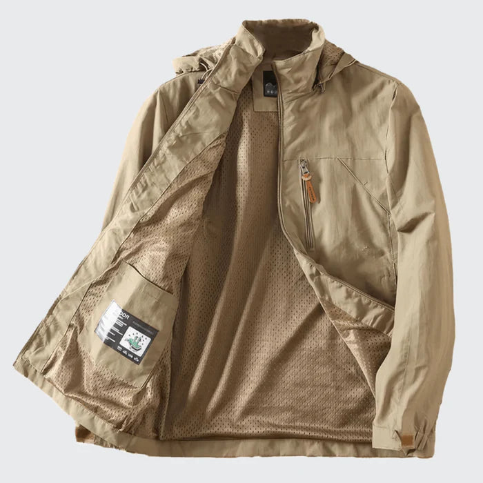 jaqueta outdoor camping impermeavel boreal bege